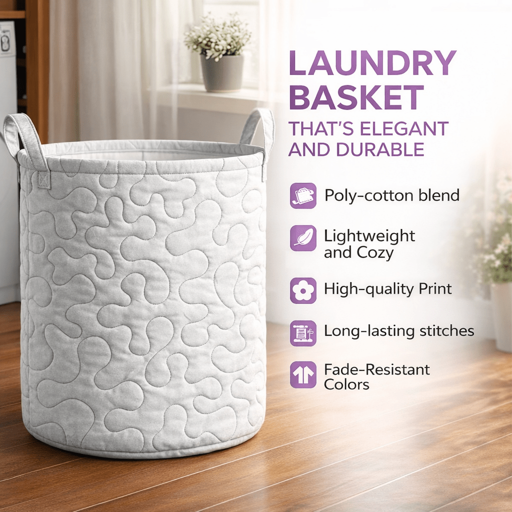 Sheep Heaven Quilted Laundry Basket, Fabric Laundry Basket Hamper, Collapsible Storage Bin for Clothes, Blankets, Towels, Etc, Laundry Baskets