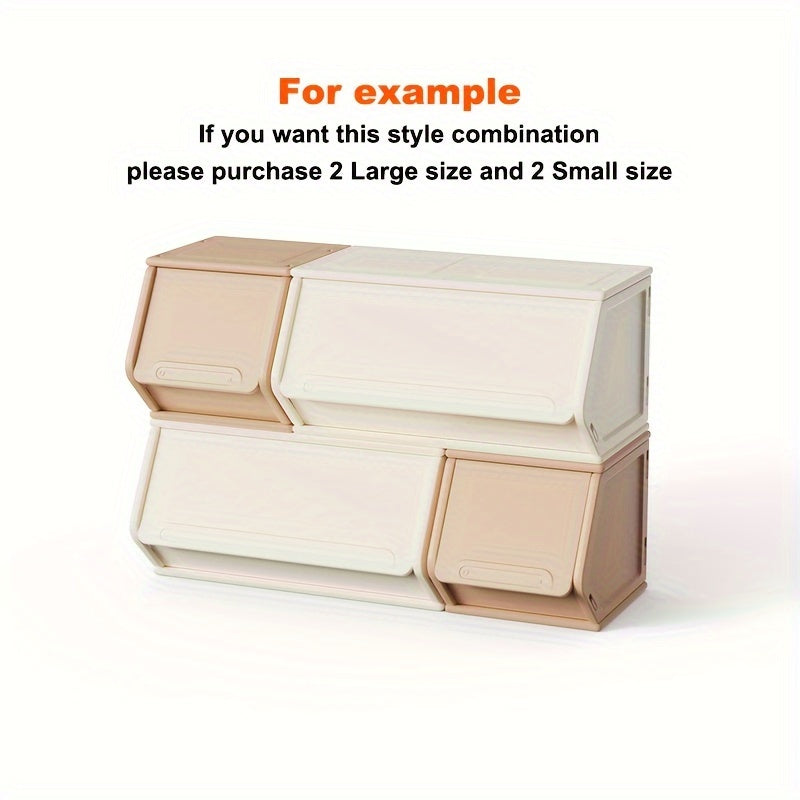 Flip-Top Storage Box, Stackable Wardrobe, Freely Combined Cabinet, Clothing And Home Goods Storage, Suitable for Bedroom Living Room